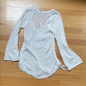 White SHEIN Knit Cover-Up